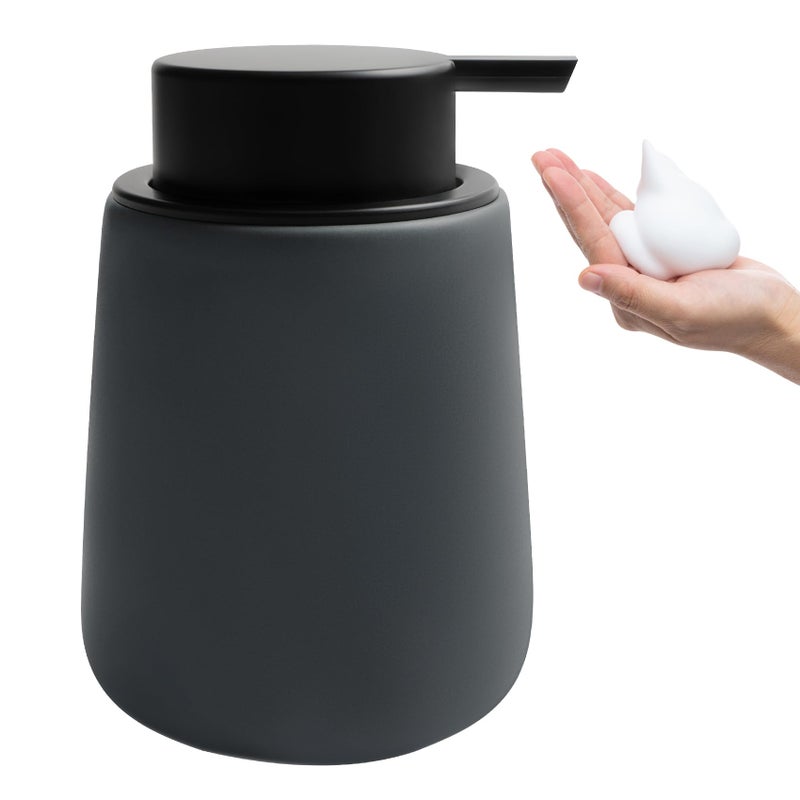 TOOZFO Soap Foaming Dispenser Ceramic with Easy-to-Press Pump Hand Foam Dispenser for Shampoo Bathroom Kitchen 12 oz - Image 1
